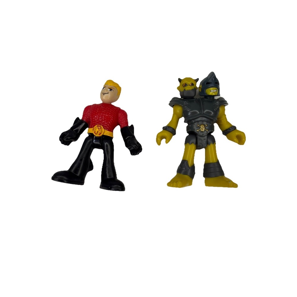 Lot of 2 Imaginext DC Super Friends AQUAMAN figure And Two Headed Monster Toy
